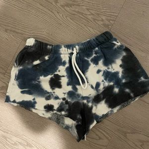 Navy blue and white tie dye comfy shorts